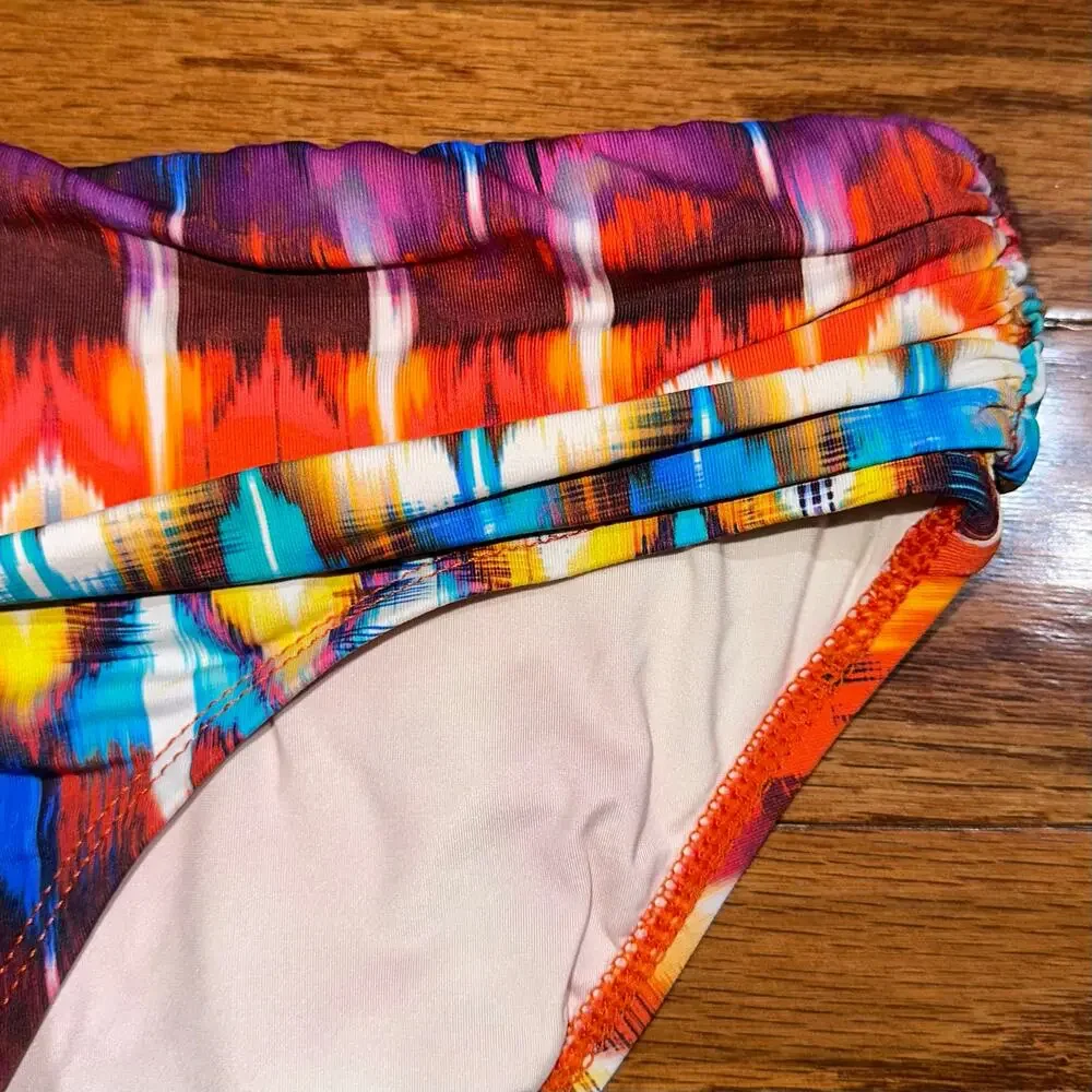 La Blanca Serengeti Ikat Banded Hipster Bikini Bottom Size 8